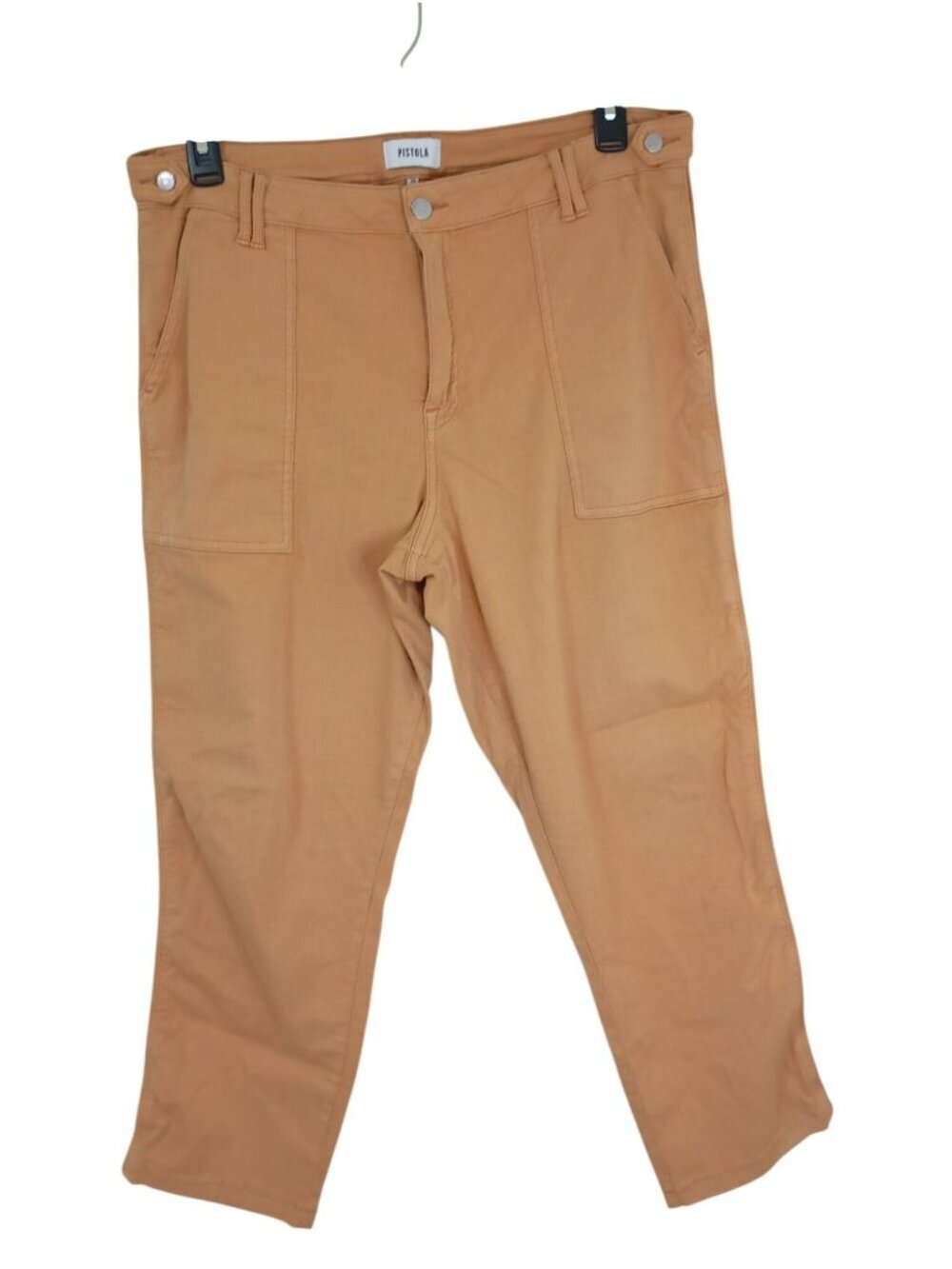 Pistola Utility Crop Pants Womens Tan Relaxed Fit Cotton Blend Size 33 High Rise